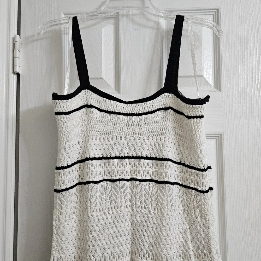 Abercrombie Black And White Crochet Maxi Dress